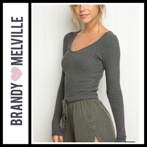 Brandy Melville Genevieve Ribbed Top